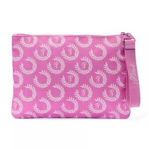 NEW NWT Victoria’s Secret Pink Logo Print Top-Zip Pouch Wristlet Bag